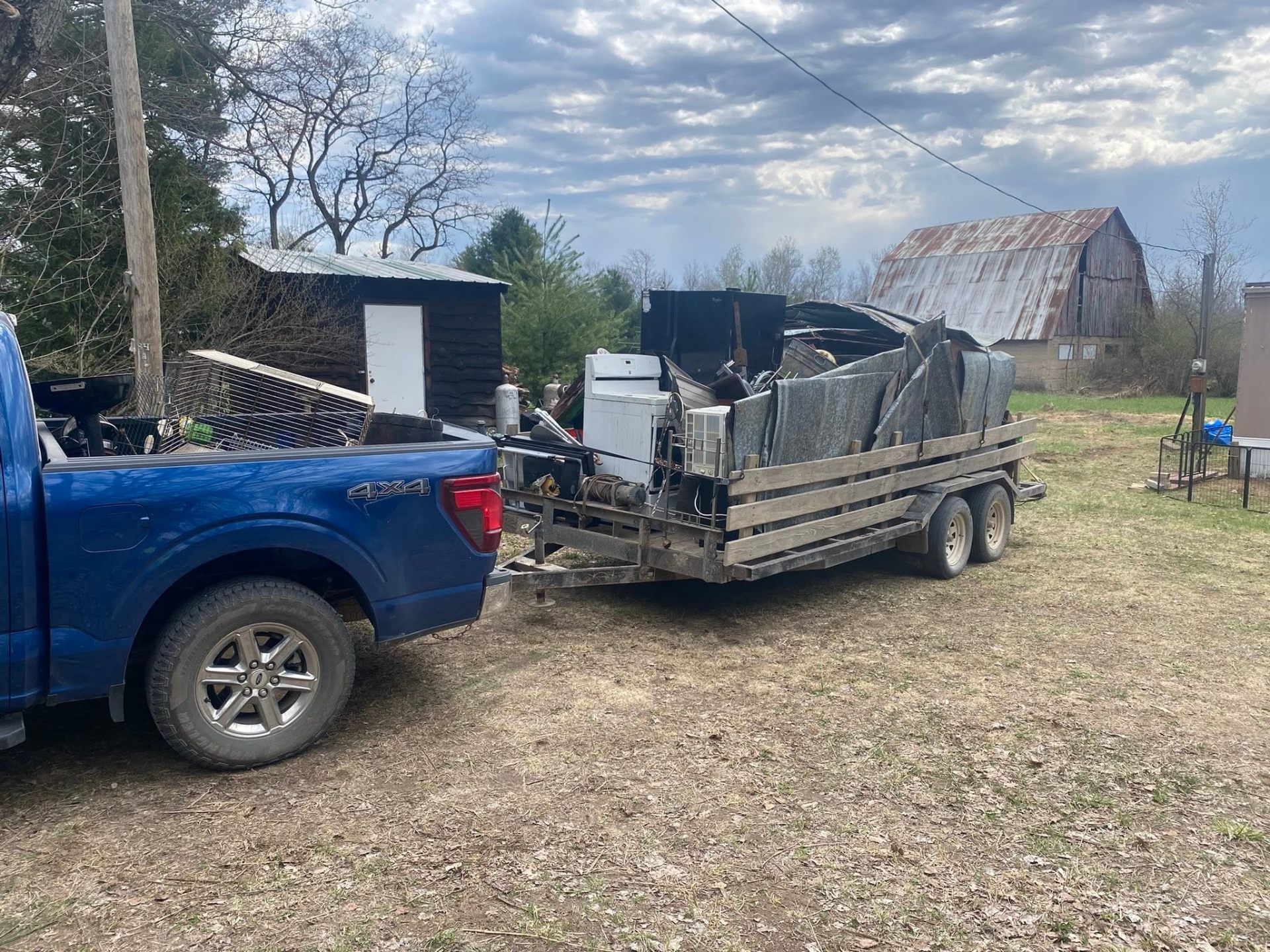 Trailer of cleanout debris
